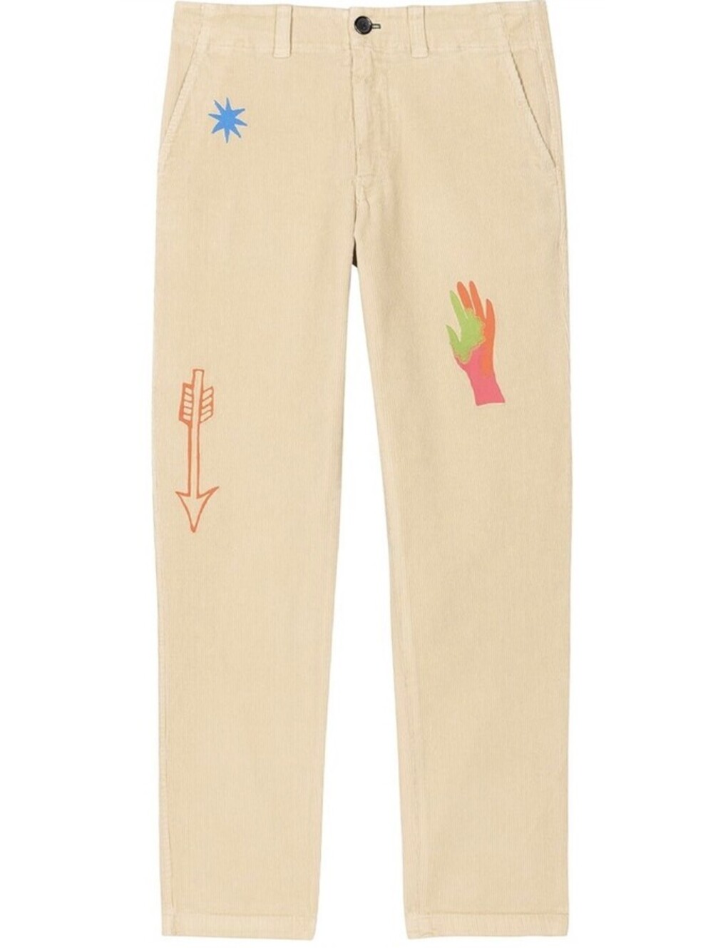 Paul Smith Ps Mens Tapered Fit Embroidered Corduroy Trouser Size 29 Tan